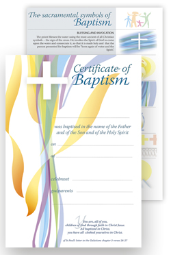 Baptism -  Certificate No. 3 - pack of 25