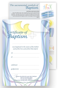 Baptism -  Certificate No. 4 - pack of 25