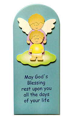 Plaque 1716ADAZI Blessings upon Baby Boy-Blue