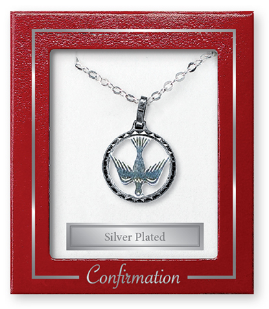 Necklet F68913 Confirmation/Circle Shape Silver Plated