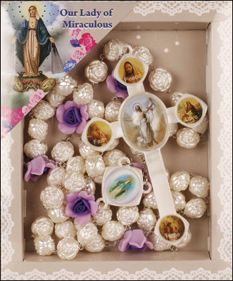 Rosary 6395 Imitation Mother of Pearl Wall Rosary
