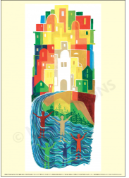 Poster pb10-3 Water Flowing from the Right of Temple