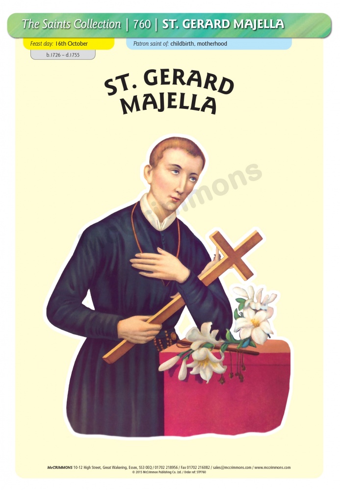 Poster STP760 |St Gerard Majella A3 laminated
