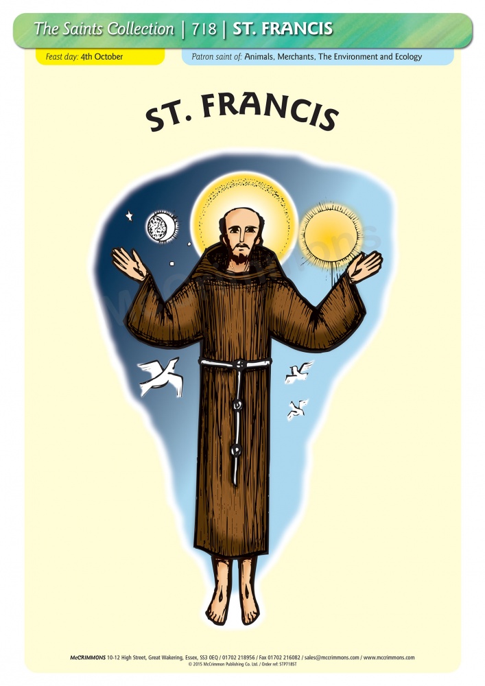 Poster STP718A3L St Francis of Assisi A3 lam