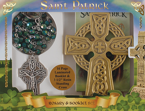 Rosary/Glass/Green/St. Patrick/Resin Cross (60686)