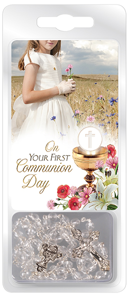 Rosary C6081/Glass Cry Communion Girl