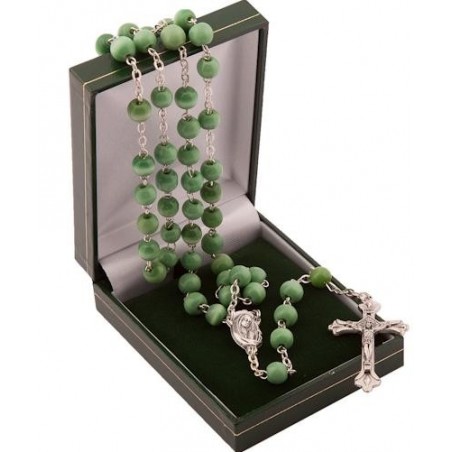 Rosary 906/3 Green Round Beads