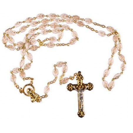 Rosary 495/3 White with Crucifix Imprints