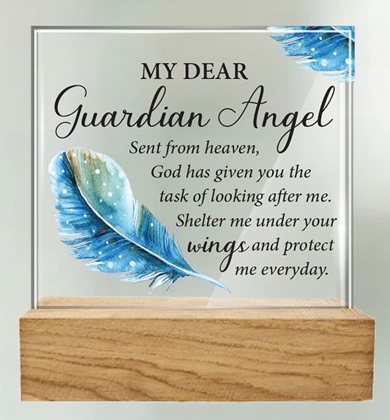 Plaque 32420 Guardian Angel Glass Design