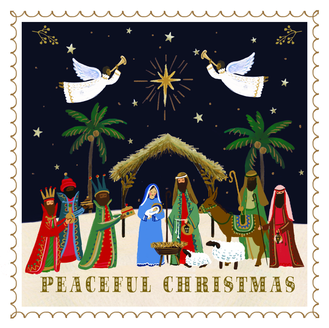 Card Christmas TF236 Peaceful Nativity 10 Pack