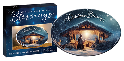 Plaque 38321 Oval Nativity Ceramic