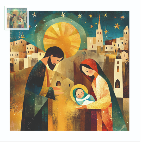 Card Christmas TF273 PD26024 O Little Town of Bethlehem