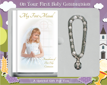Communion Set C5162 Girl Rosary Bracelet