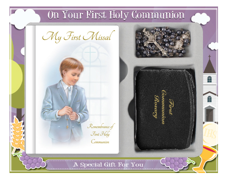 Communion Set C5190 Boy Rosary Purse