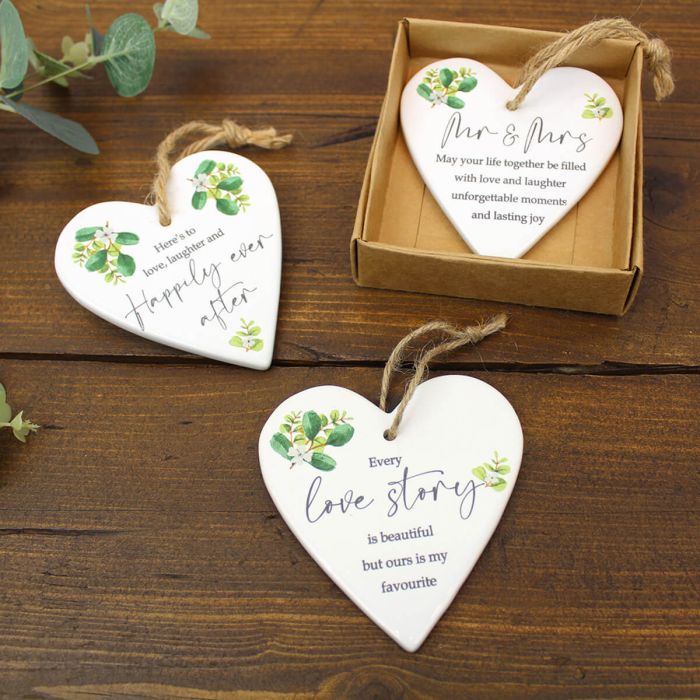 Ornament 7wg241 Heart Wedding Various Designs