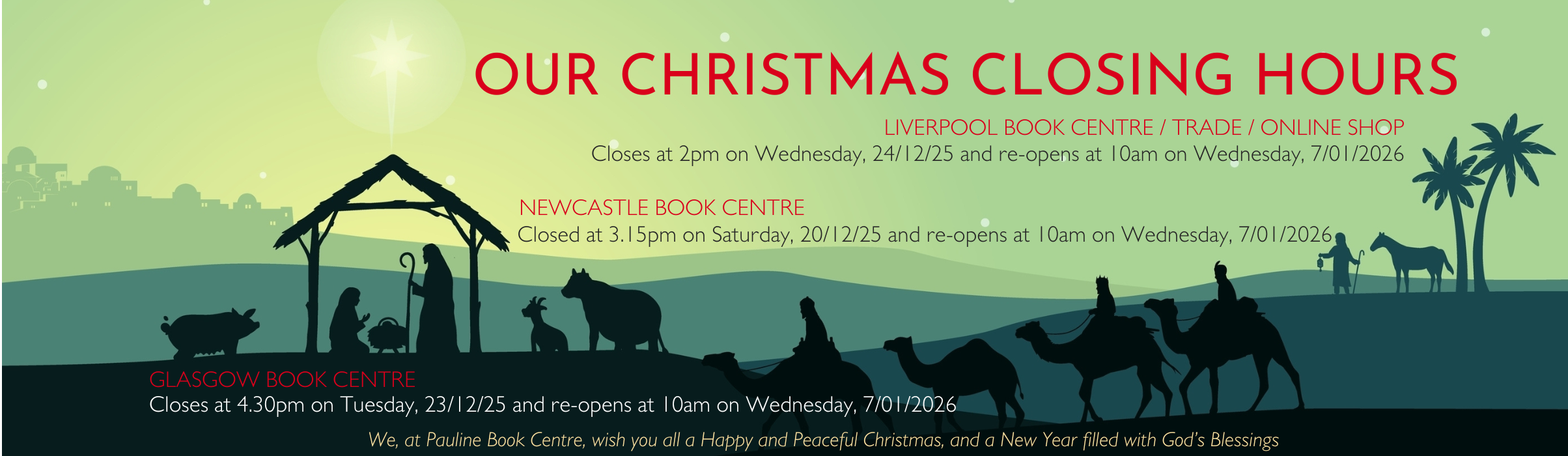 Closing Hours Christmas