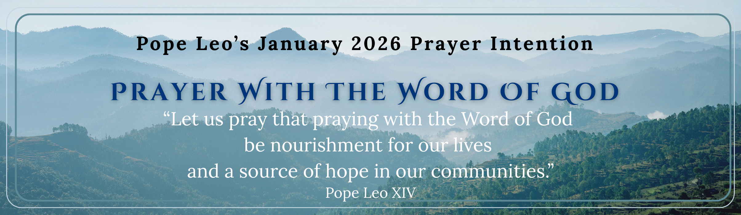Pope's prayer intention Jan 2026