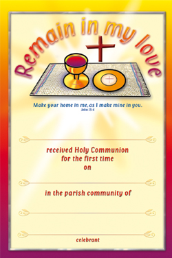 First Holy Communion Certificate 8 (Pack of 25)
