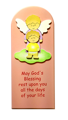 Plaque 1716ADROI Blessings upon Your New Baby Girl Pink
