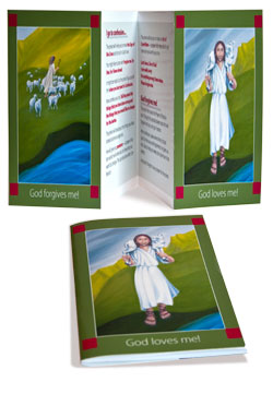 Card 91032 God Loves Me Concertina Pack 10