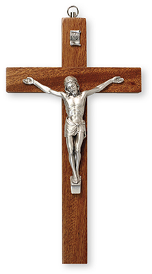 Crucifix 10591 Wood Mahogany Oxidised