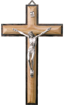 Crucifix 10662 Olive Wood 10'' Metal