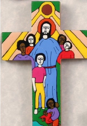 Cross 84/30 Christ Among Children 10CM