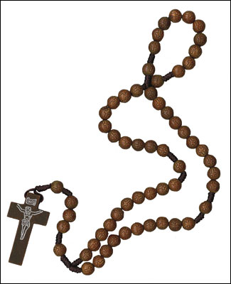 Rosary 6026 Wood Dark Brown/Cord