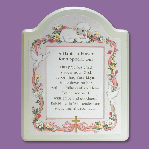 Plaque 91484C Baptism Pink