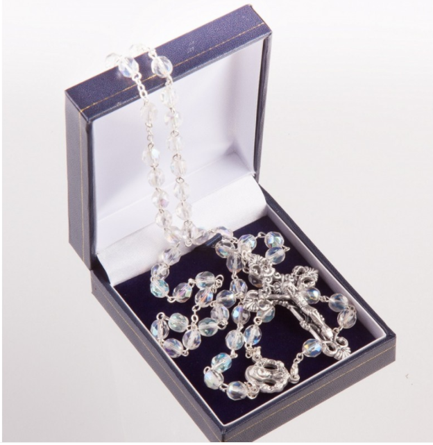 Rosary 434/6 White Crystal