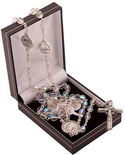 Rosary 408/6 Glass Crystal And Basilica Paters