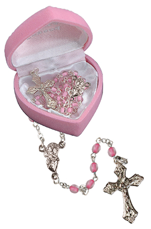 Rosary 6112/PK Glass Pink