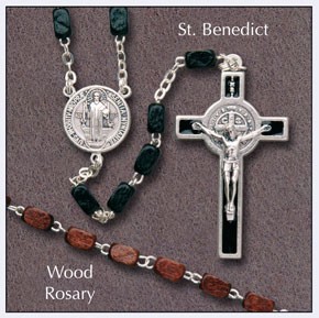 Rosary 6227/BL St Benedict Wood Black