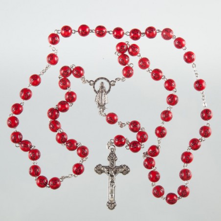 Rosary 157/10 Maroon With Black Cross