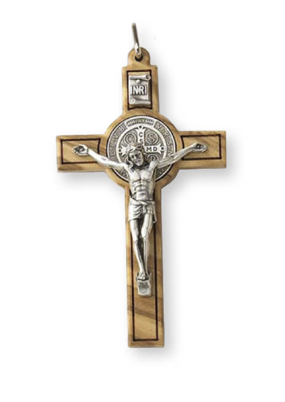 Crucifix 1233 St Benedict Olive Wood