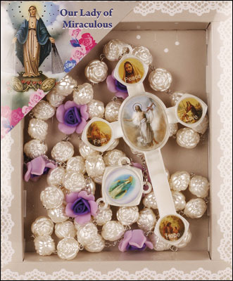 Rosary 6395 Imitation Mother of Pearl Wall Rosary 