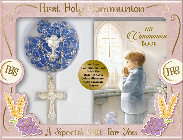 Rosary C6041 Communion Rosary Blue with Prayerbook