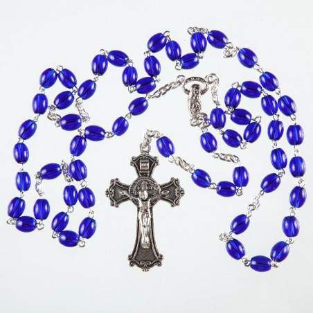 Rosary 377/10 Blue with Strong Wire Links