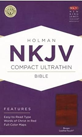 BIble NKJV Compact Ultrathin Brown Leather