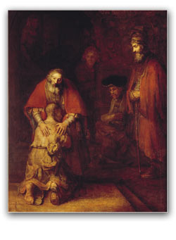 Poster Rembrandt Prodigal Son W Med 73083
