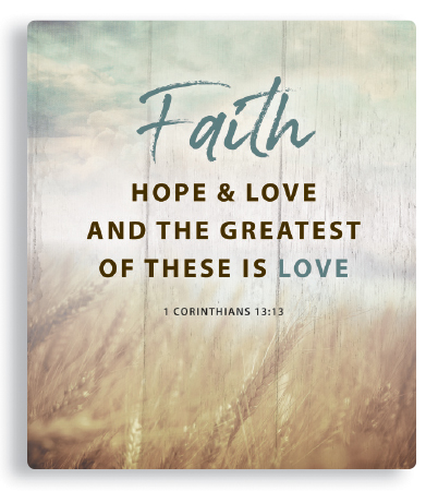 Plaque 38261 Faith Hope Love Porcelain