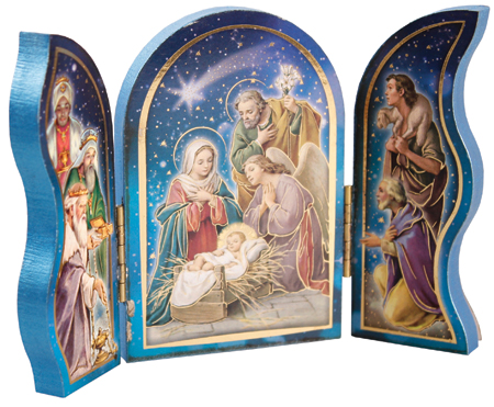 Plaque 89178 Wood Nativity Triptych