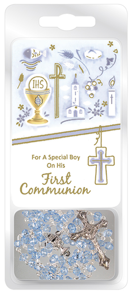 Communion Rosary C6088 Blue Acrylic