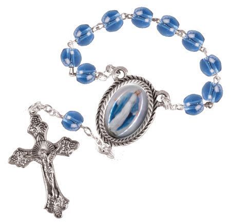 Rosary 62745 Blue Single Decade Glass