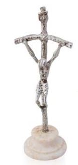 Crucifix PA/13 Base Standing Silver  13CM