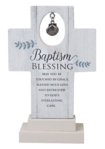 Cross 34940 Baptism 6" Wood Message