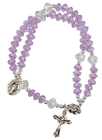 Rosary 63693 Bracelet Acrylic purple magnetic complete