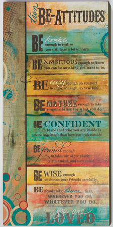Plaque AG55135 Teen Be-Attitudes Wood