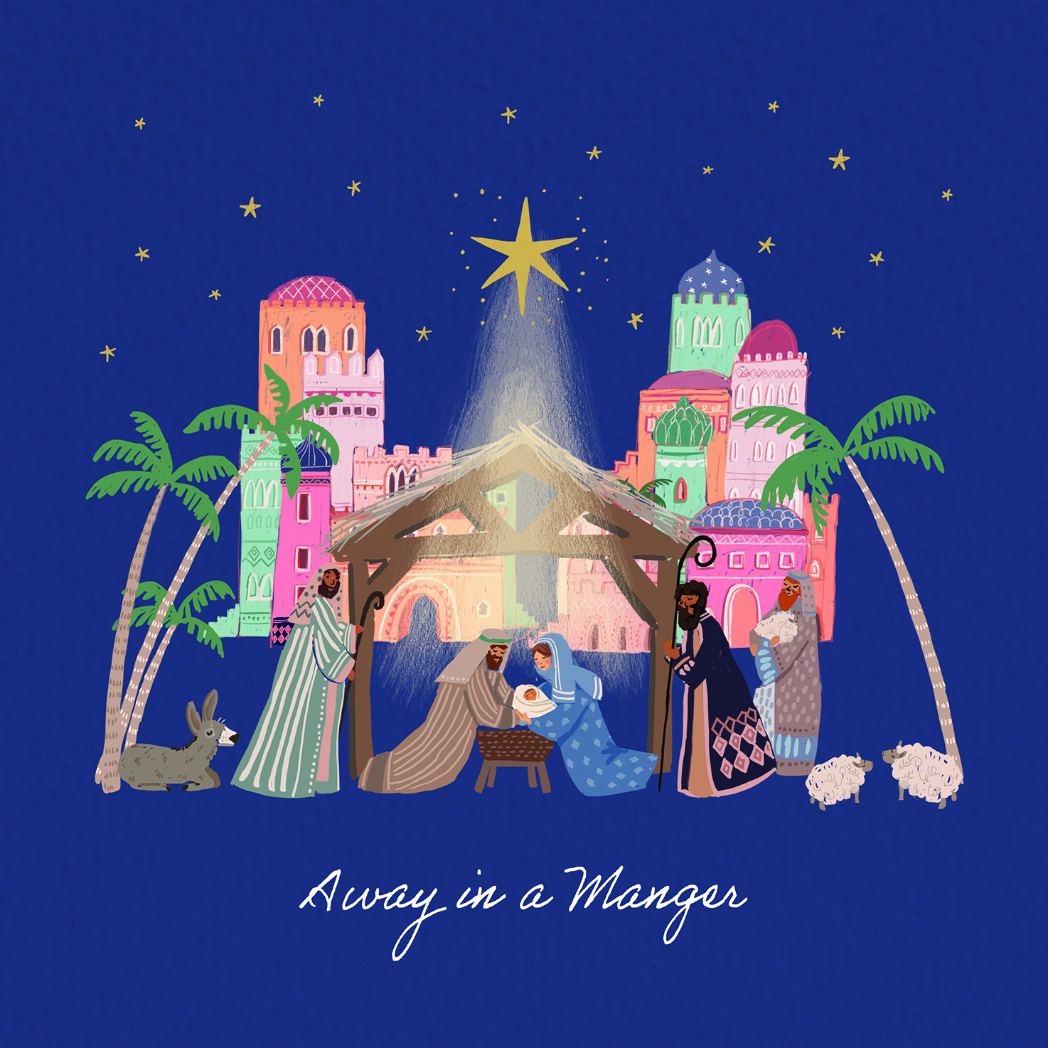 Card Christmas 44936 Away in a Manger Pack 10