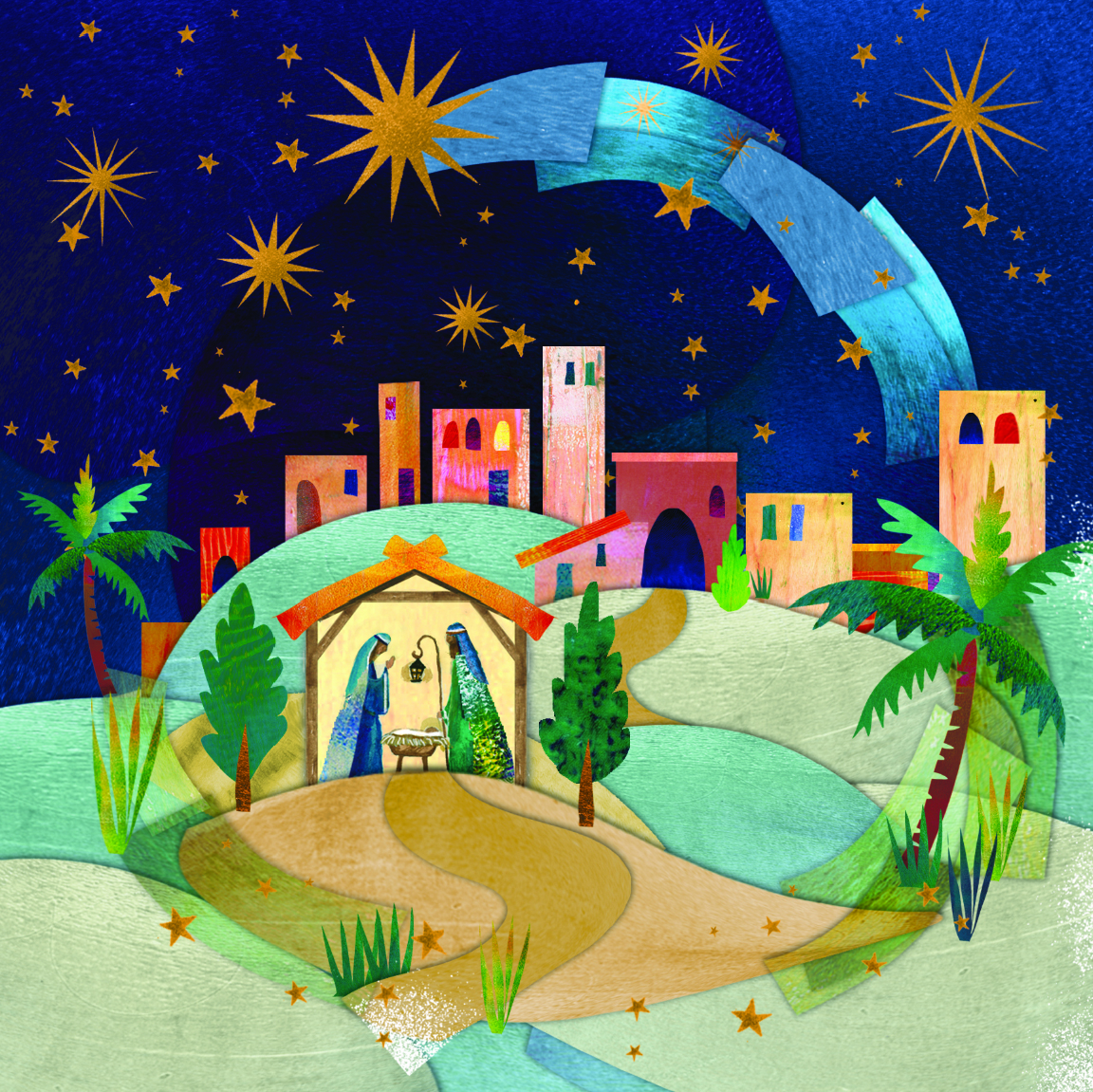 Card Christmas TF233 PD25054 Star over Bethlehem Pack 10